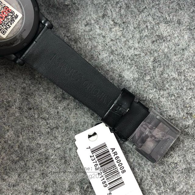 阿瑪尼手錶 AR60008 阿瑪尼自動機械男表 小牛皮錶帶男士腕表  hds1863